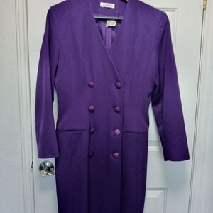 CLEARANCE SALE!!  Vintage Purple Double-Breasted Coat Dress